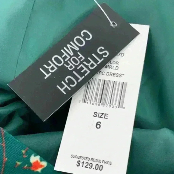 JM Studio By John Meyer Women's Emerald Sleeve Lined  Sheath Dress Size 6 New - Picture 7 of 7